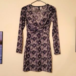 Divided snake print crisscross dress